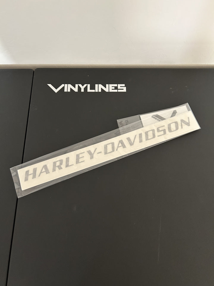 12in Glossy Silver Harley-Davidson Custom Font No 2 Decal 2 Pack
