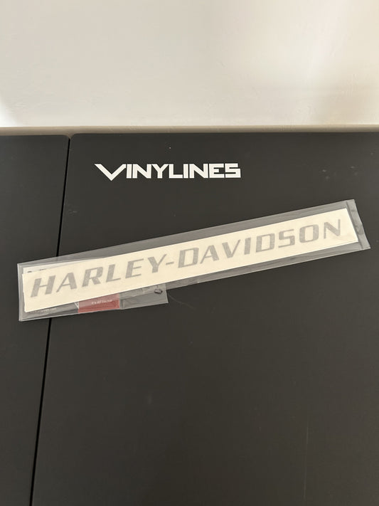 12in Glossy Silver Harley-Davidson Custom Font No 2 Decal 2 Pack
