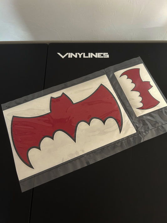 Red on Black 1966 Batmobile Logo Decal Mix Pack