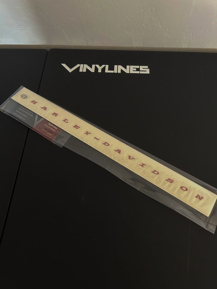 12in Red Harley-Davidson Text with Black Bar-n-Shield Decal