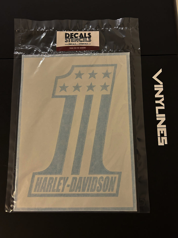 10 inch Number One Harley-Davidson with Stars Stencil 2 Pack