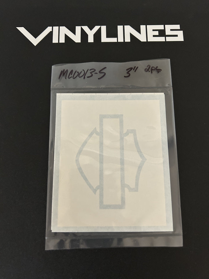 3 inch Thick Bar and Shield Outline Paint Stencil