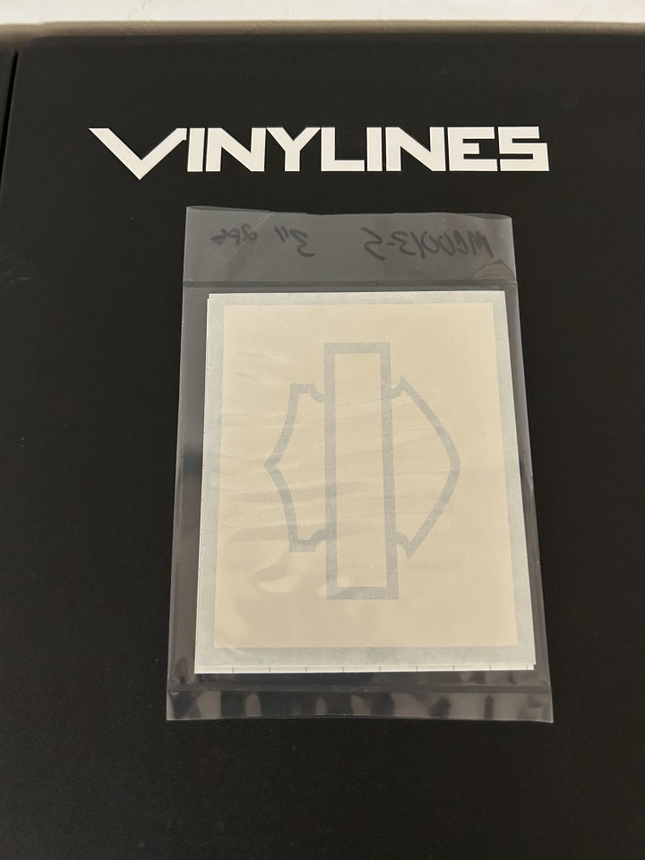 3 inch Thick Bar and Shield Outline Paint Stencil