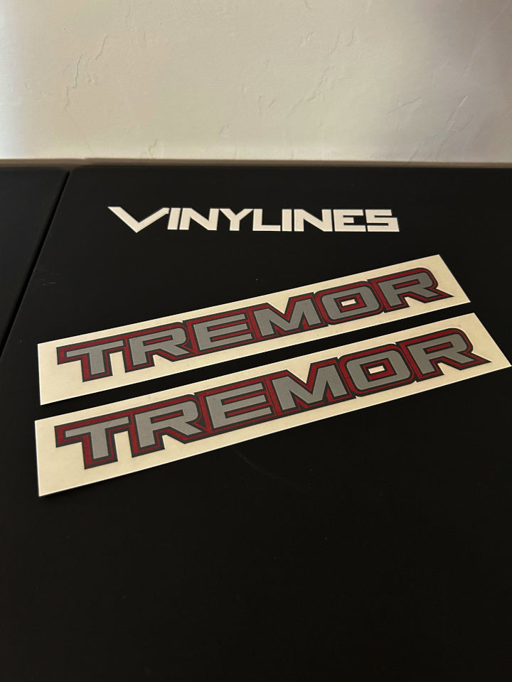 7 Inch Glossy Silver, Red, Black Ford Tremor Decal 2 Pack