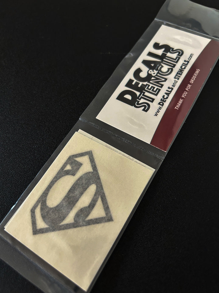 2 Inch Glossy Black Classic Superman Symbol Decal 2 Pack