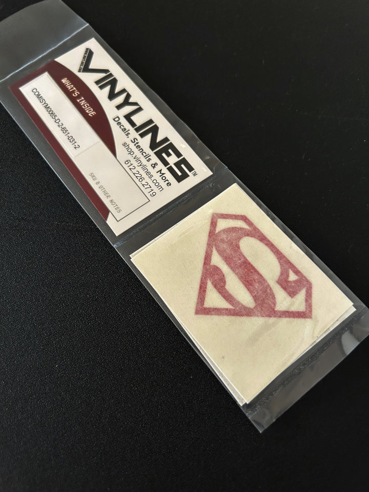 2 Inch Glossy Red Classic Superman Symbol Decal 2 Pack
