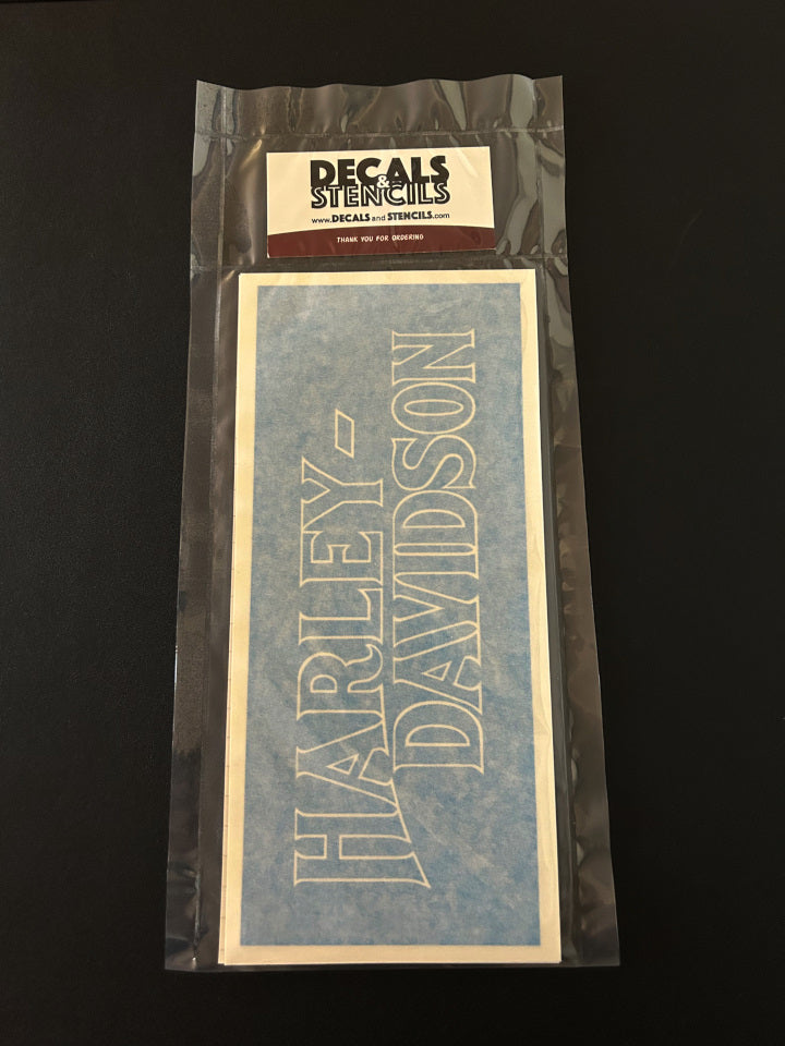 8 Inch Stacked Harley-Davidson Text Outline Logo Stencil