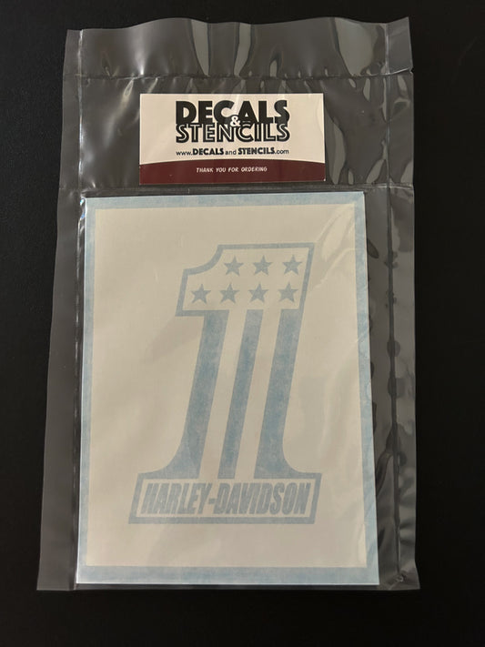 5 inch Number One Harley-Davidson with Stars Stencil 2 Pack