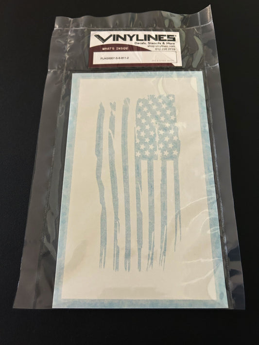 6 Inch Worn US Flag V3 Stencil 2 Pack
