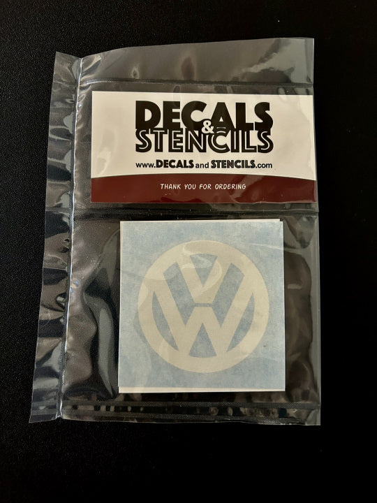 2 Inch Glossy White Volkswagen VW Logo Decal 2 Pack