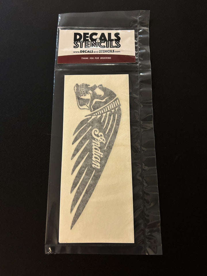 One Left and One Right Facing 6 Inch Indian Motorcycle Skull Head Logo Decals
