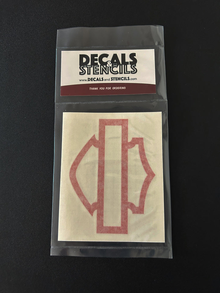 4 Inch Glossy Orange Thick Bar-n-Shield Outline Decal 2 Pack