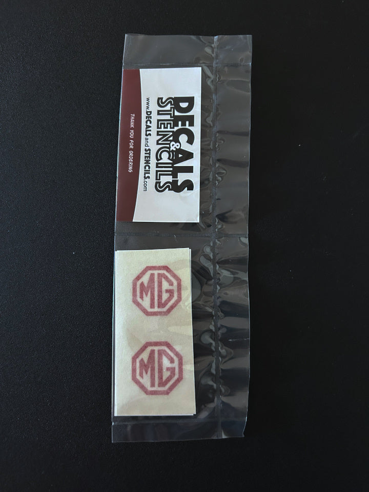 1 Inch Glossy Red MG Logo Decal 4 Pack