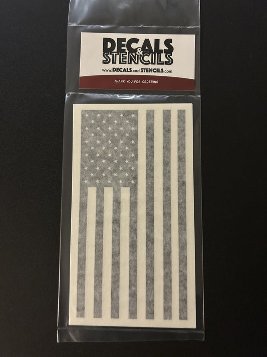 6 Inch Glossy Black Left and Right Facing US Flag Decals