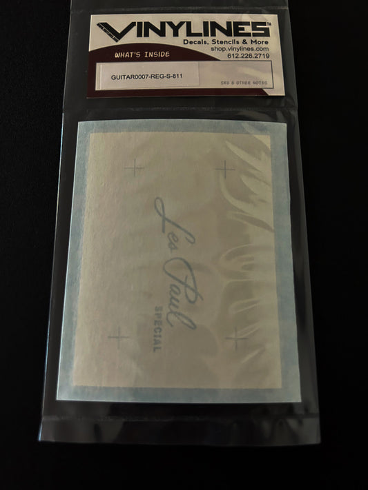 Les Paul Special Head Stock Logo Stencil with Registration Marks