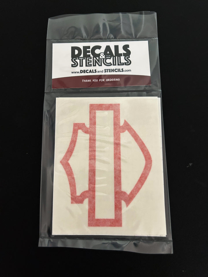 4 Inch Glossy Orange Very Thick Bar and Shield Outline Decal 2 Pack