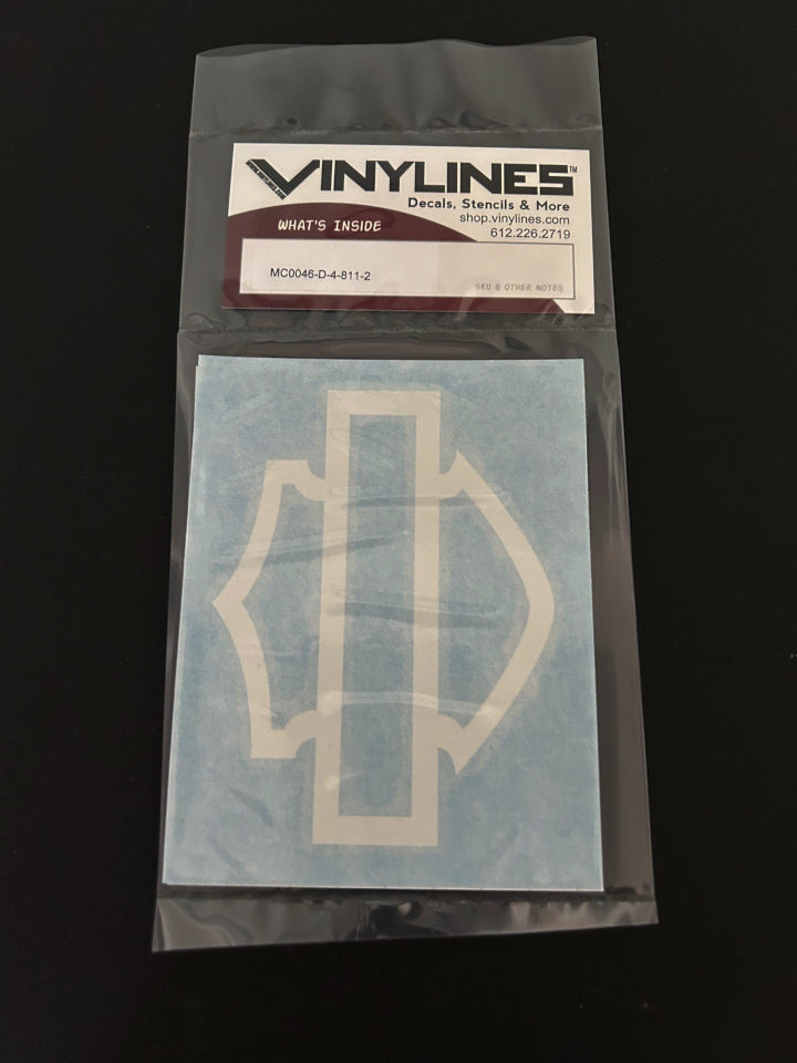 4 Inch Very Thick Bar and Shield Outline Positive Stencil 2 Pack