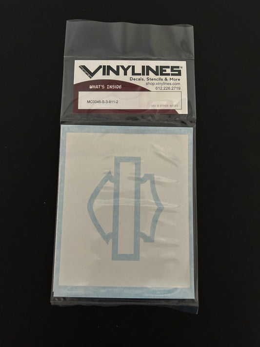 3 Inch Very Thick Bar and Shield Outline Negative Stencil 2 Pack