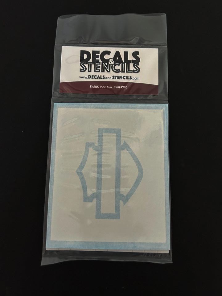 3 Inch Very Thick Bar and Shield Outline Negative Stencil 2 Pack