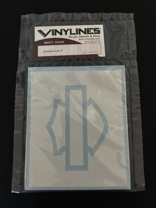 4 Inch Very Thick Bar and Shield Outline Negative Stencil 2 Pack