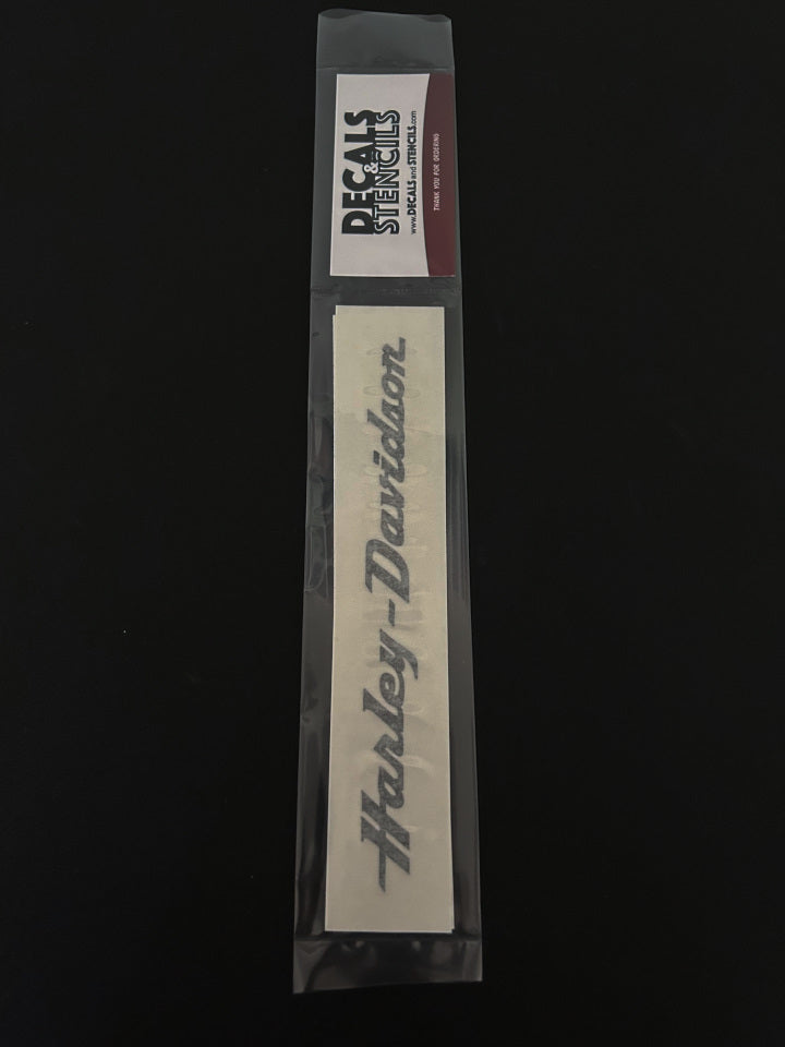 7 inch Glossy Black Harley-Davidson Oldy Script Decal 2 Pack