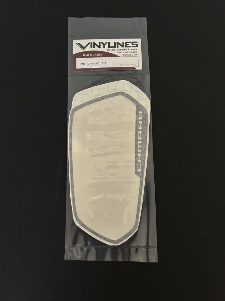 2010-15 Camaro Side Mirror Glossy Black Trim Decal - Angled
