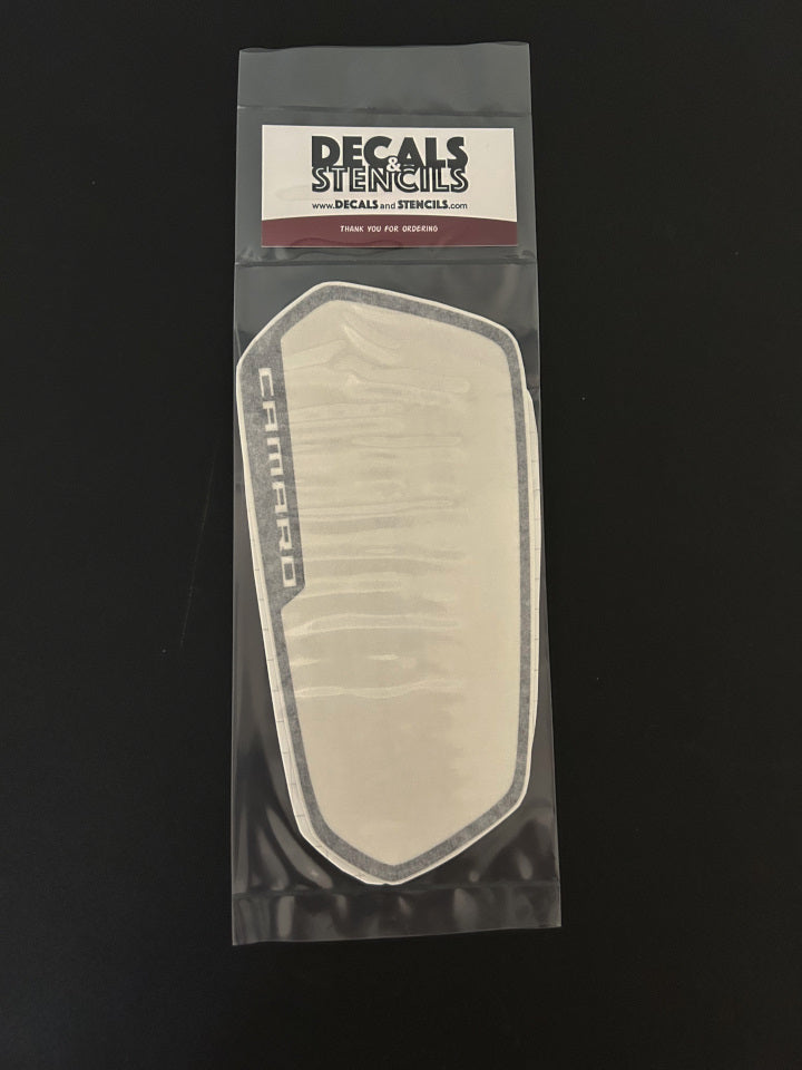 2010-15 Camaro Side Mirror Glossy Black Trim Decal - Angled