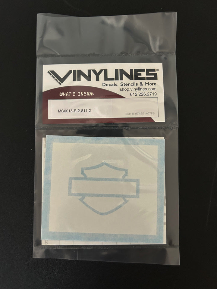 2 Inch Harley-Davidson Bar-n-Shield Negative Paint Stencil 2 Pack