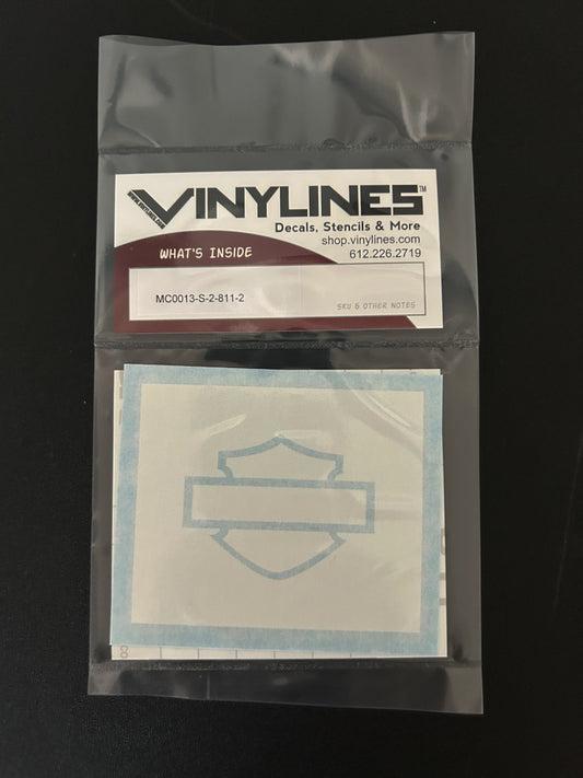 2 Inch Harley-Davidson Bar-n-Shield Negative Paint Stencil 2 Pack