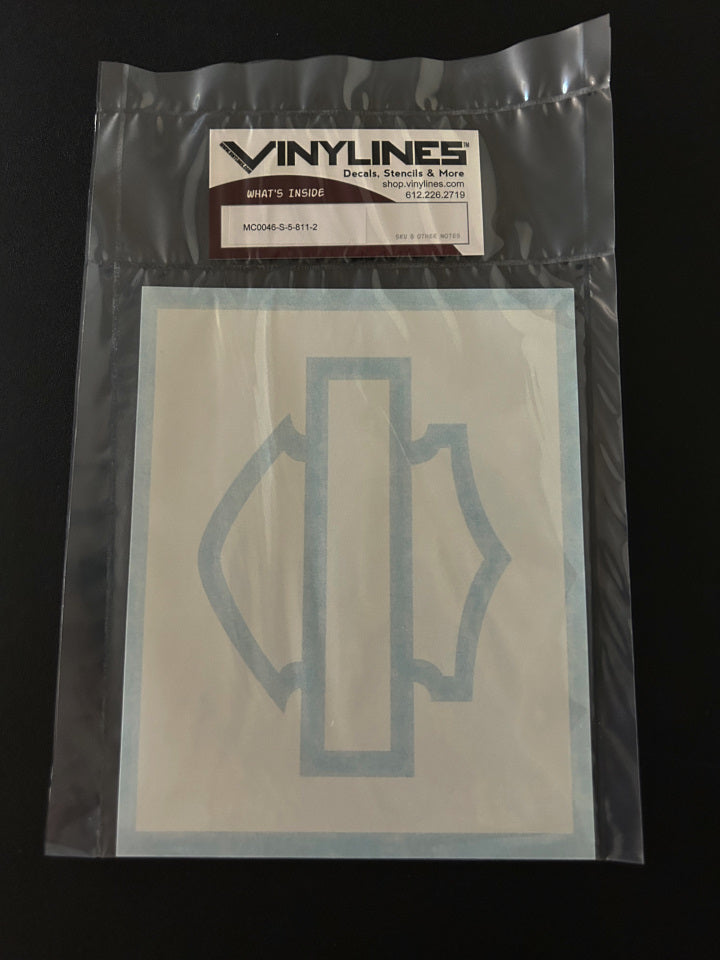 5 Inch Very Thick Bar and Shield Outline Negative Stencil 2 Pack