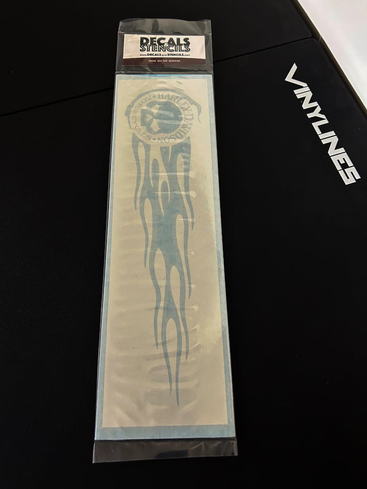 12 Inch HD Willie G Solid Skull Long Flame Circle, Right and Left Paint Stencils