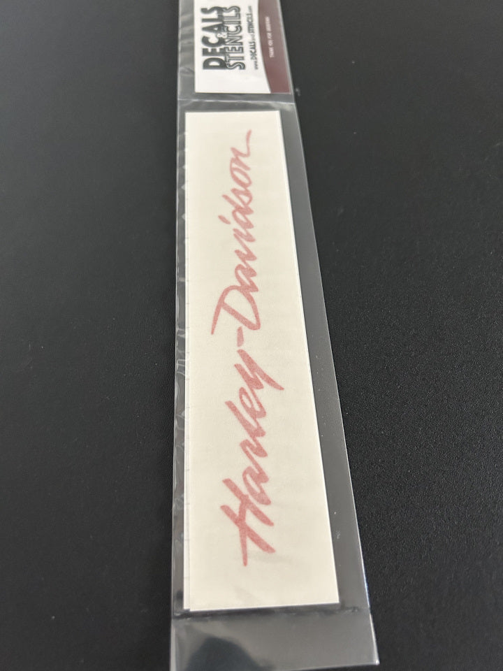 7 Inch Glossy Orange Harley-Davidson Script Decal 2 Pack