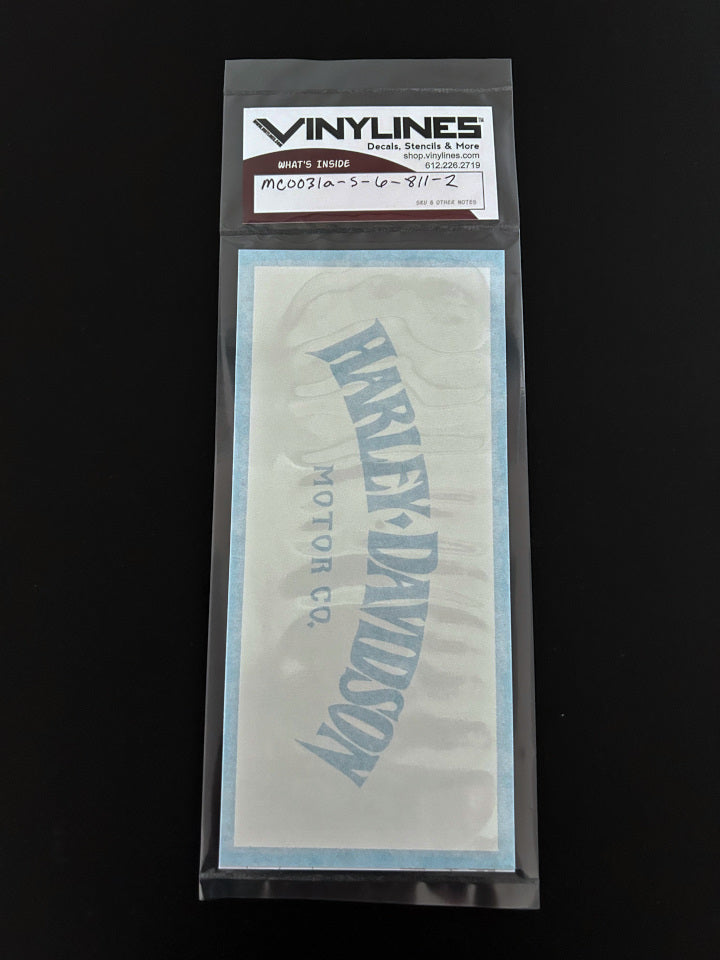 6 Inch Harley-Davidson Motor Co Arched Dagger Text Stencil 2 Pack