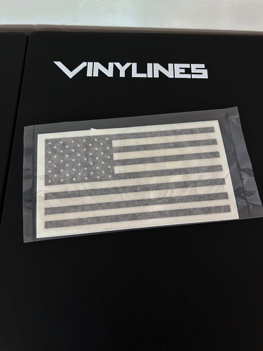 6 Inch Matte Black US Flag Decal