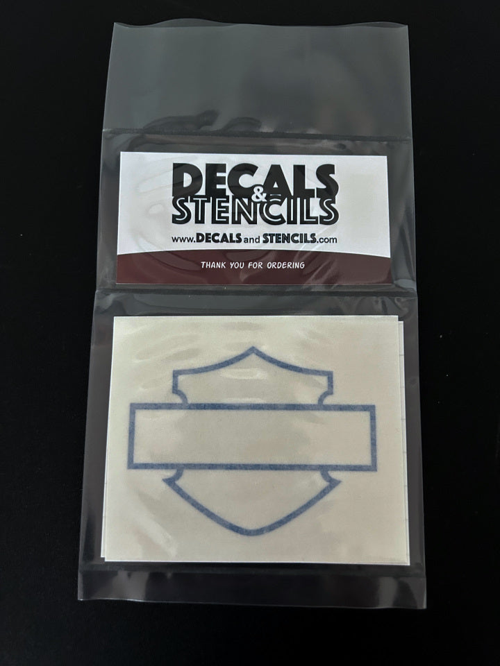 3 Inch Glossy Azure Blue Thin Bar and Shield Outline Decal 2 Pack