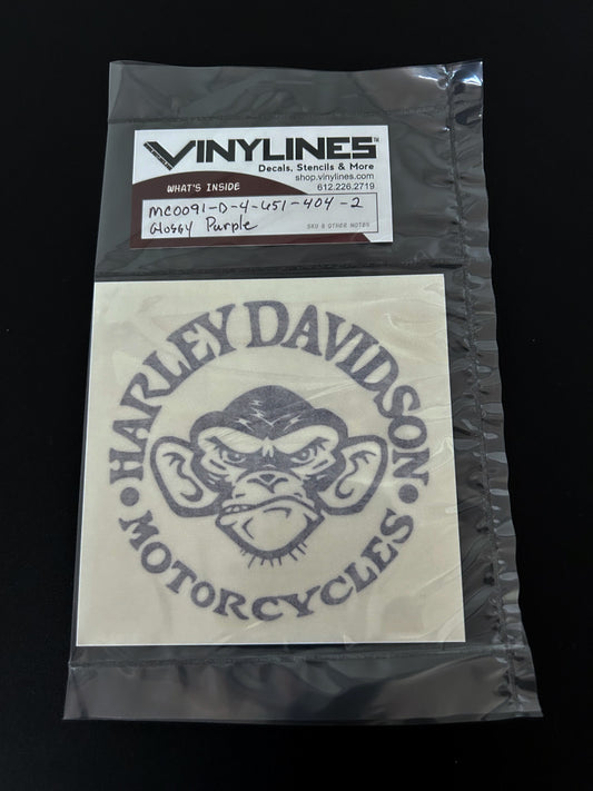 4 Inch Glossy Purple HD Angry Monkey Face Decal 2 Pack