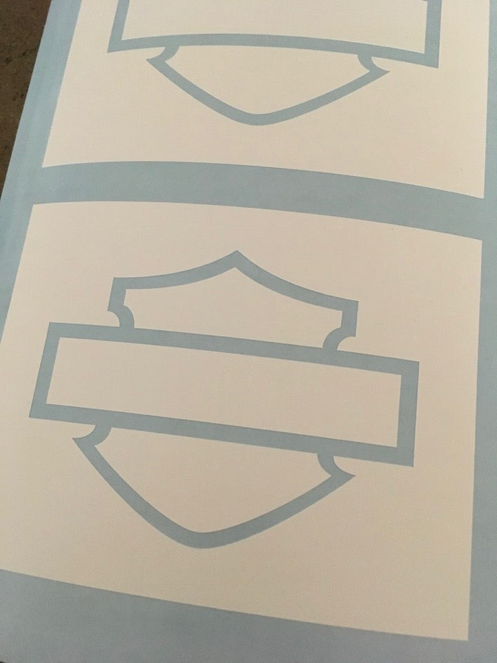 3 inch Thick Bar and Shield Outline Paint Stencil