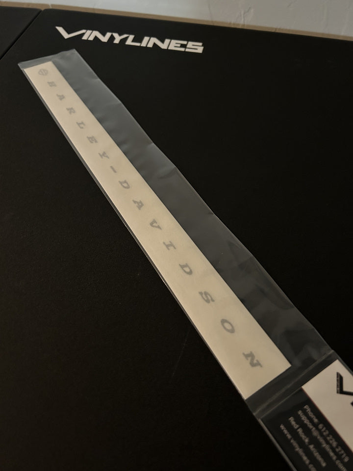 12 Inch Glossy Silver Harley-Davidson Text with Bar-n-Shield Decal