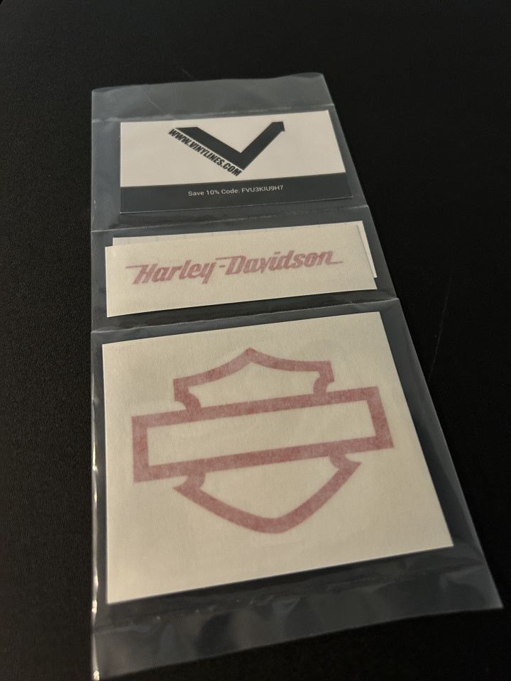 Small Glossy Red Harley Davidson Decal Mix