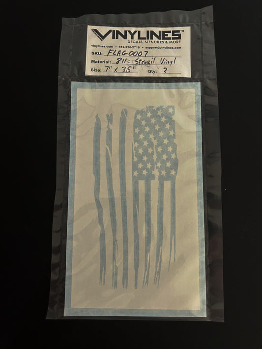 7in Positive and Negative Worn US Flag V3 Stencil