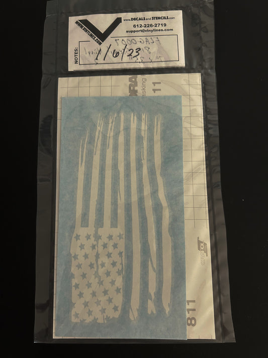 7in Positive and Negative Worn US Flag V3 Stencil