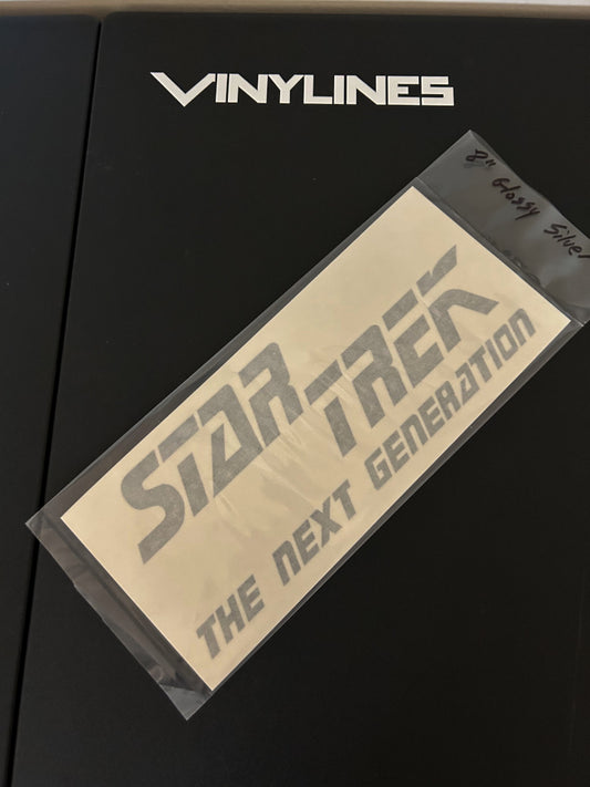 8in Glossy Silver Star Trek The Next Generation Logo Decal