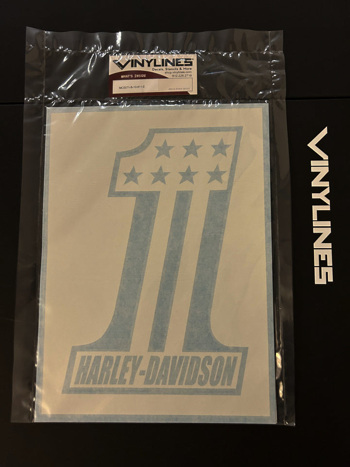 10 inch Number One Harley-Davidson with Stars Stencil 2 Pack