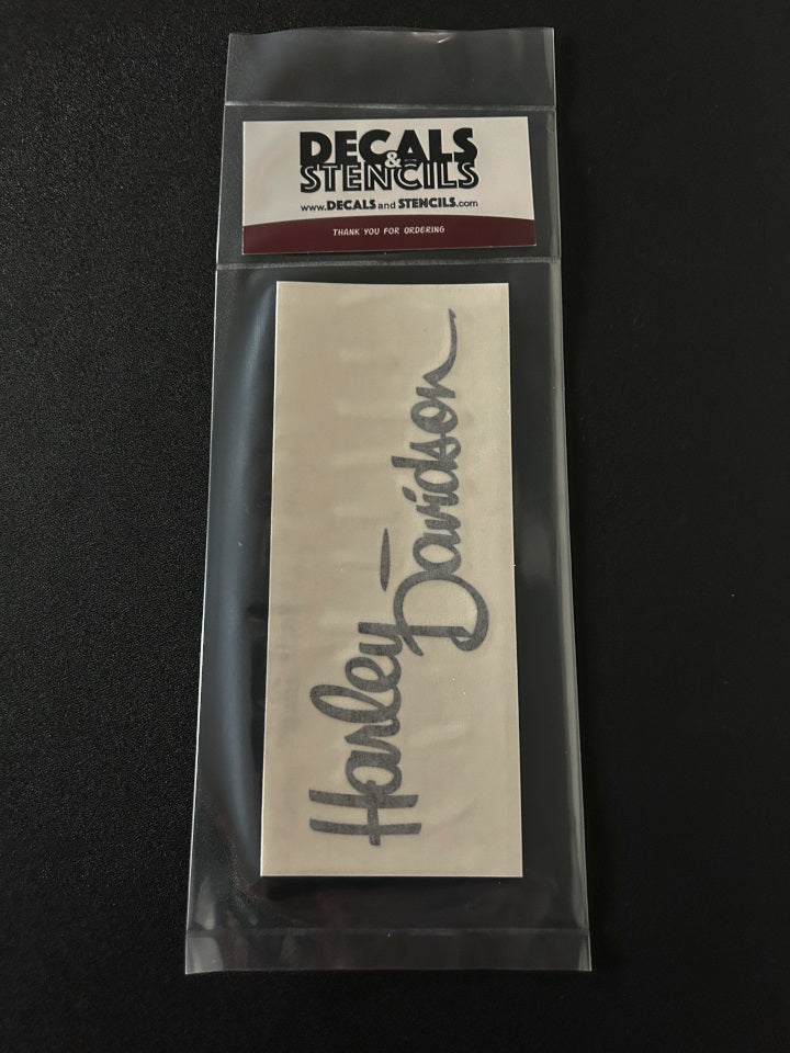 6 Inch Glossy Orange on Glossy Back Harley-Davidson Custom Script Font ...