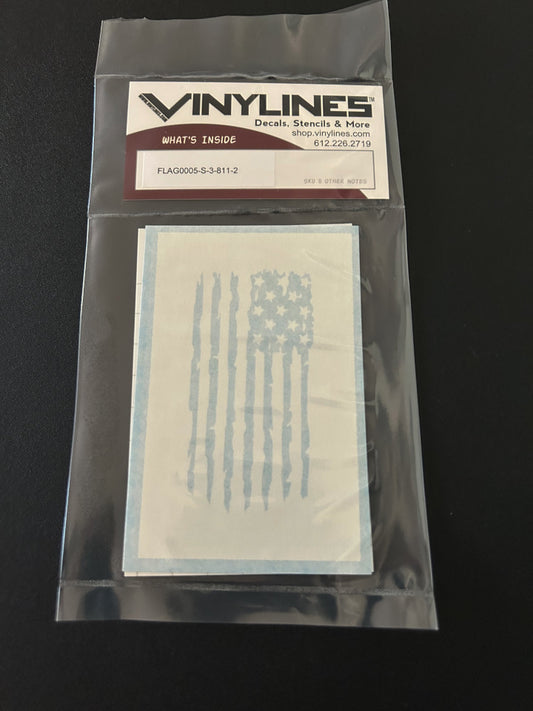 3 Inch Left and Right Facing Worn US Flag V2 Stencils