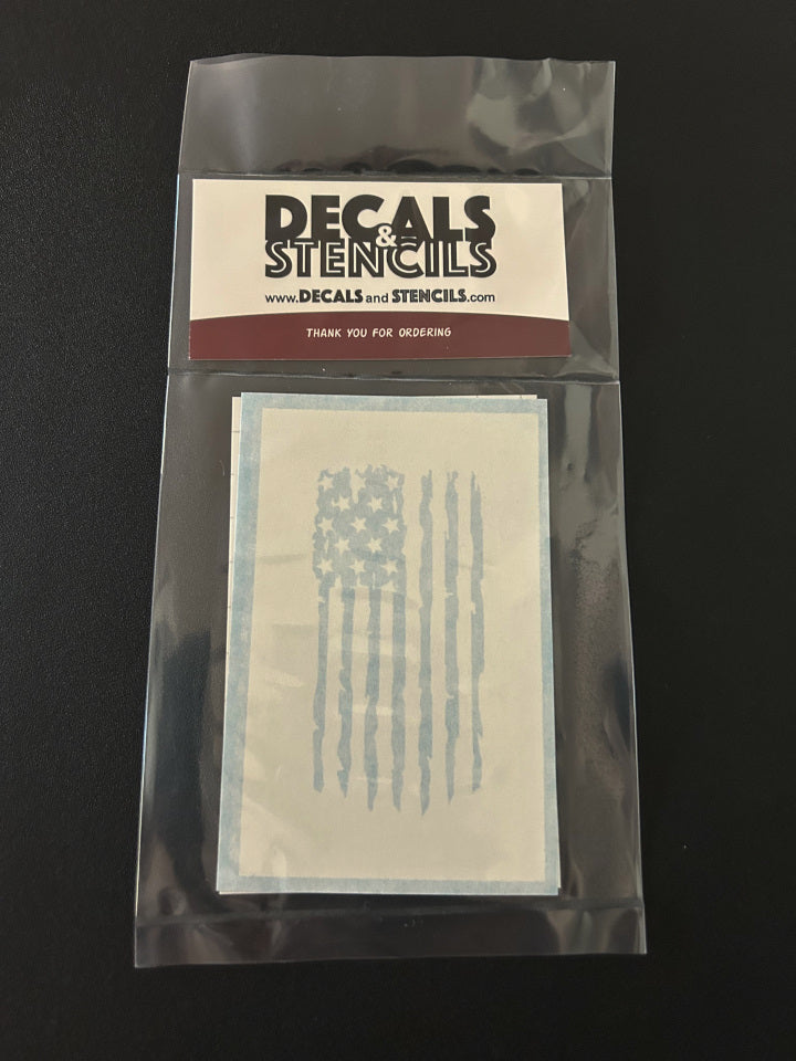 3 Inch Left and Right Facing Worn US Flag V2 Stencils