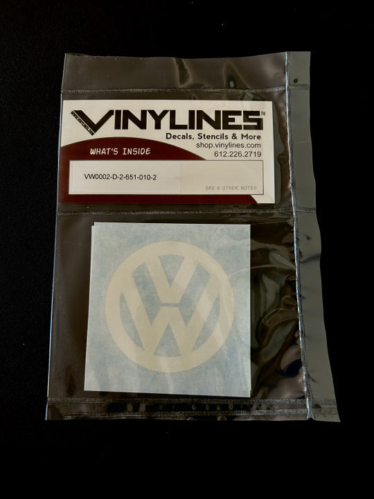 2 Inch Glossy White Volkswagen VW Logo Decal 2 Pack