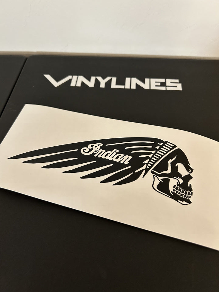 One Left and One Right Facing 6 Inch Indian Motorcycle Skull Head Logo Decals