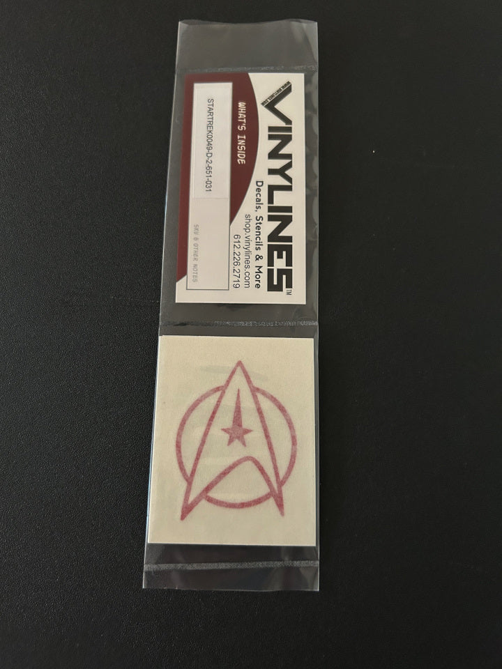 2 Inch Glossy Red Starfleet Logo Insignia Decal 2 Pack