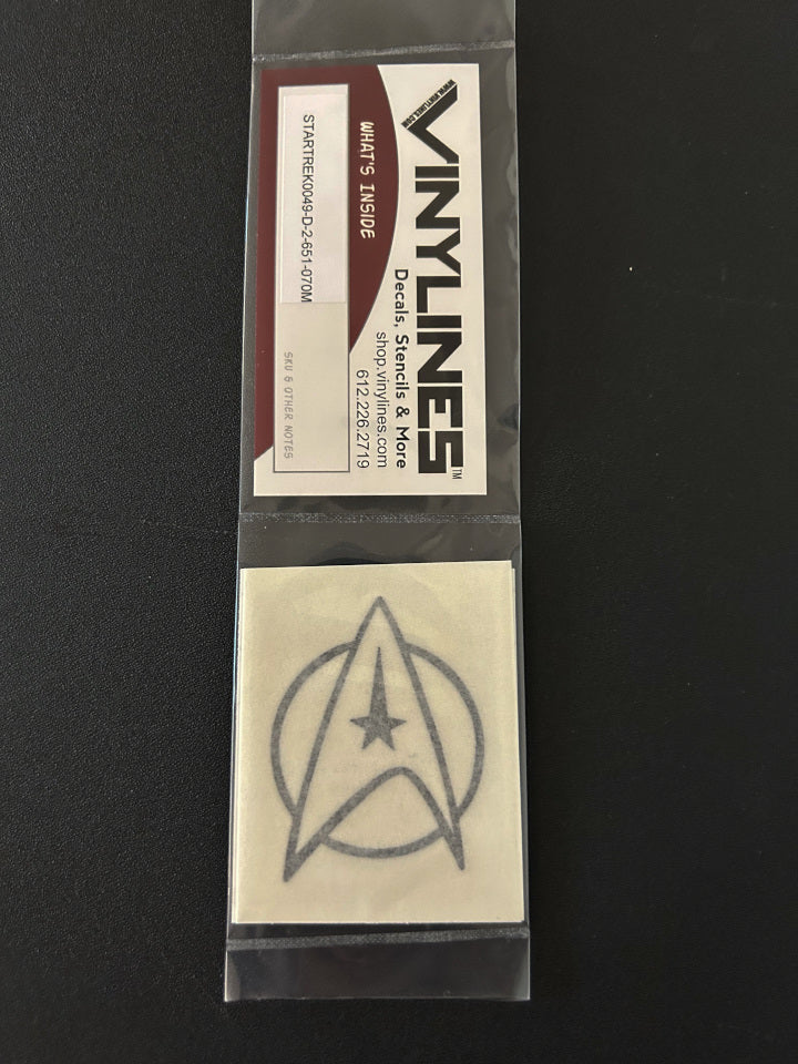 2 Inch Matte Black Starfleet Logo Insignia Decal 2 Pack